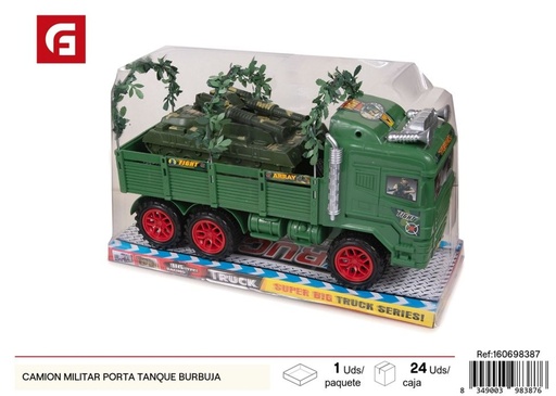 [160698387] Camión militar porta tanque burbuja - Juguetes de construcción y vehículos militares