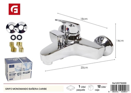 [201710200] Grifo monomando para bañera Caribe - Accesorios de fontanería y baño