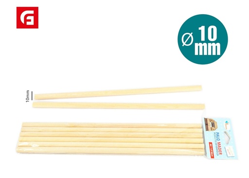 [186321015] Palo de madera 10mm - Artículos de manualidades y creatividad