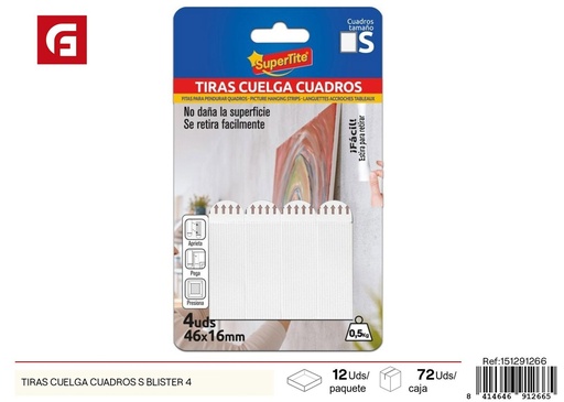 [151291266] Tiras para colgar cuadros blister 4 unidades - Ferretería y organización