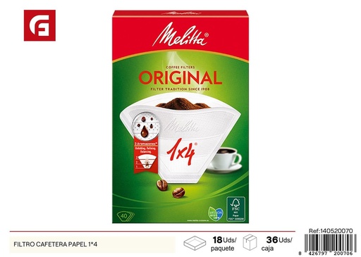 [140520070] Filtro de papel para cafetera 1*4 - Accesorios de cocina para café