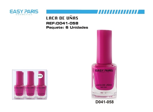 [D041-058] Laca de uñas Easy Paris 6 unidades - Cosméticos y cuidado personal