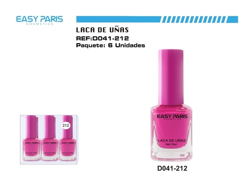 [D041-212] Laca de uñas Easy Paris 6 unidades - Cosméticos y cuidado personal