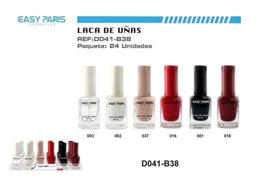 [D041-B38] Laca de uñas Easy Paris 24 unidades - Cosméticos y cuidado personal
