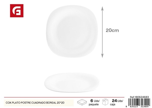[180624683] Plato de postre cuadrado COK BOREAL de 20x20 cm - Vajilla de cerámica