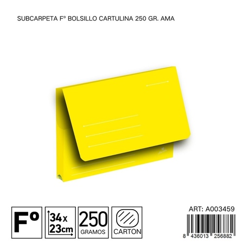 [A003459] Subcarpeta folio 250gr amarillo - Material de organización