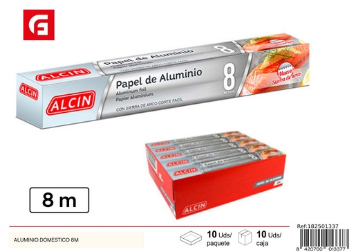 [182501337] Aluminio doméstico 8m - Utensilios de cocina y papel de aluminio