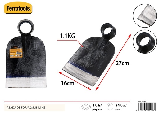 [202474] Azada de forja 1.1 kg 27x16 cm - Herramientas de jardinería