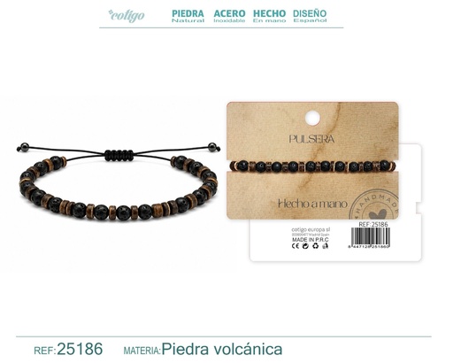 [25186] Pulsera de piedra volcánica hecha a mano - Joyería de piedras