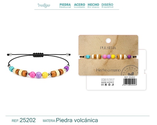 [25202] Pulsera de piedra volcánica hecha a mano - Accesorios de bisutería