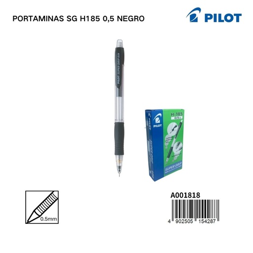 [A001818] Portaminas Pilot SG H185 0.5 mm color negro - Papelería y artículos de escritura