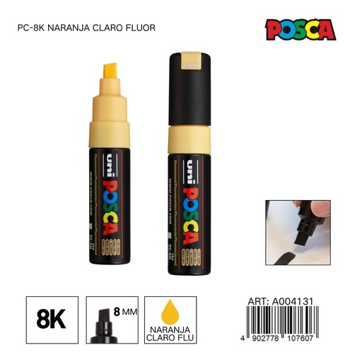 [A004131] Marcador POSCA PC-8K 8 mm color naranja claro fluor - Marcadores y artículos de escritura