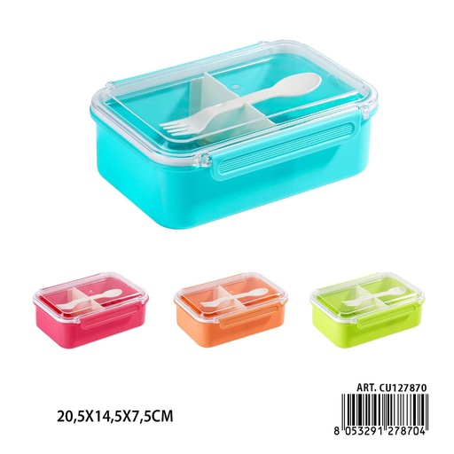 [0245276] Fiambrera plástica de 1200 ml - Almuerzo y almacenamiento de alimentos