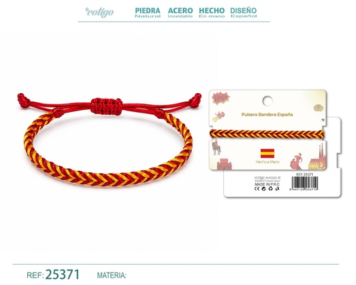 [25371] Pulsera con bandera de España de hilo destino - Bisutería y accesorios