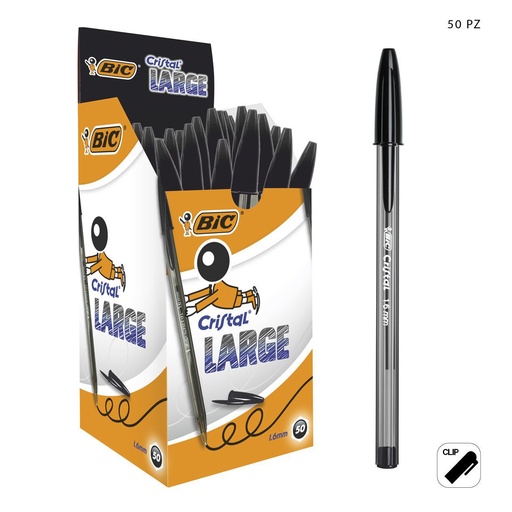 [A000190] Bolígrafo BIC negro 1.6 mm 50 uds - Papelería de marca