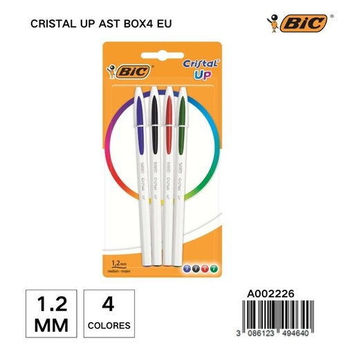 [A002226] BIC bolígrafo 1.2mm 4 unidades - Material de papelería