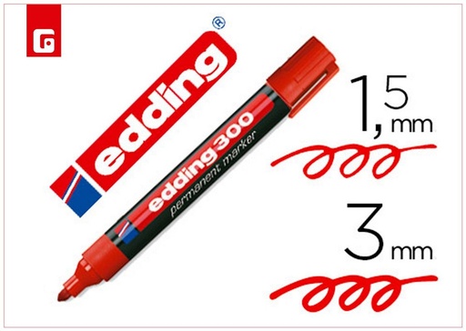 [15196286] Marcador permanente 300-02 rojo para escritura y oficina