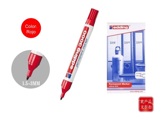 [15192708] Marcador 3000-02 rojo - Material de papelería