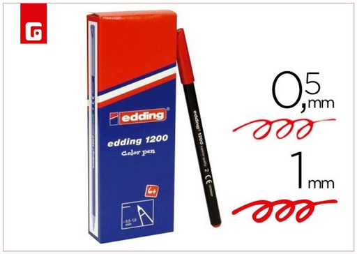 [15193322] Rotulador de punta fina 1200-02 rojo para escritura