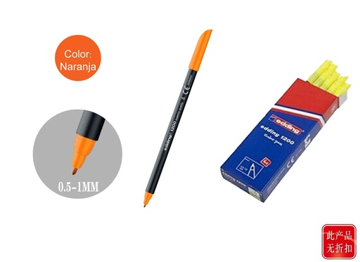 [151943250] Rotulador punta fina naranja Edding para dibujo y escritura