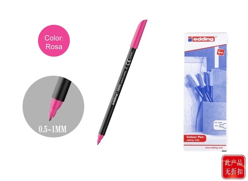 [15193253] Rotulador punta fina 1200-09 rosa Edding para escritura y dibujo