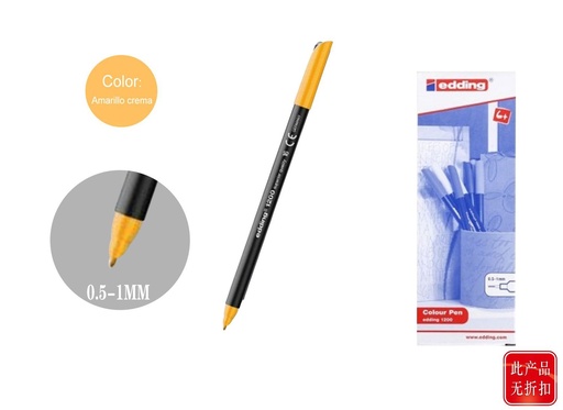 [151943353] Rotulador punta fina 1200-16 amarillo crema - Marcadores Edding
