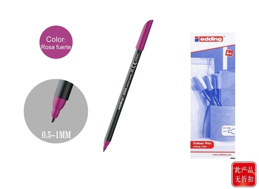 [15193357] Rotulador punta fina 1200-20 rosa fuerte para escritura y dibujo