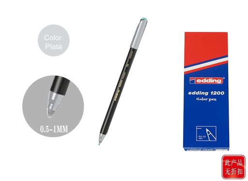 [153892617] Rotulador punta fina 1200-54 plata para escritura y manualidades