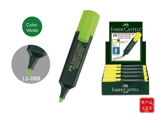[151954863] Marcador textliner verde Faber-Castell 48-63