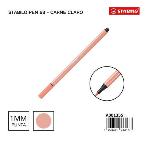 [A001355] Rotulador STABILO 68 1mm carne claro - Materiales escolares