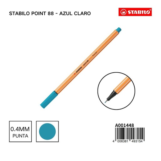 [A001448] Bolígrafo delgado STABILO point 88 azul cobalto - Herramientas de arte