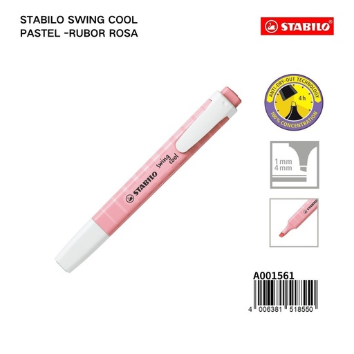 [A001561] Subrayador STABILO macaron 1/4 mm rosa claro - Materiales escolares
