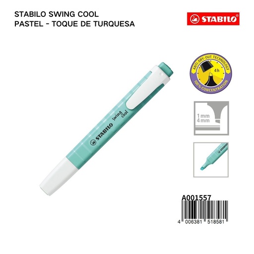 [A001557] Subrayador STABILO macaron 1/4 mm verde turquesa - Materiales escolares