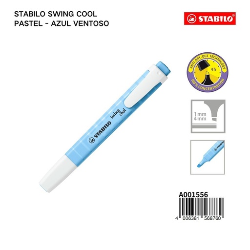[A001556] Subrayador STABILO macaron 1/4 mm azul ventoso - Materiales escolares