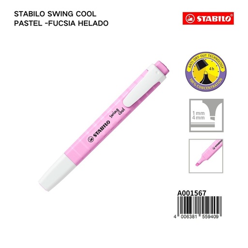 [A001567] Subrayador STABILO macaron 1/4 mm rosa helado - Materiales escolares