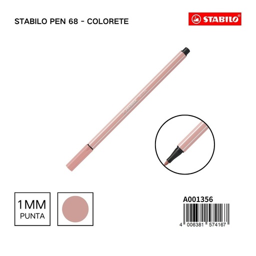 [A001356] Rotulador STABILO 68 1mm colorete - Materiales escolares