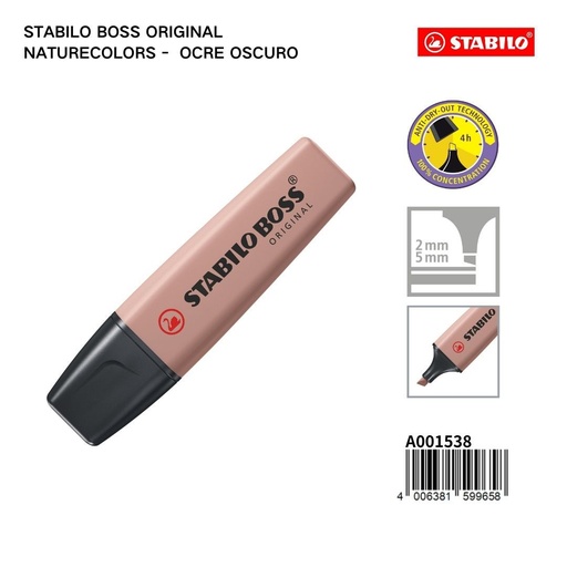 [A001538] Rotulador Stabilo Boss NatureColors ocre oscuro para subrayar