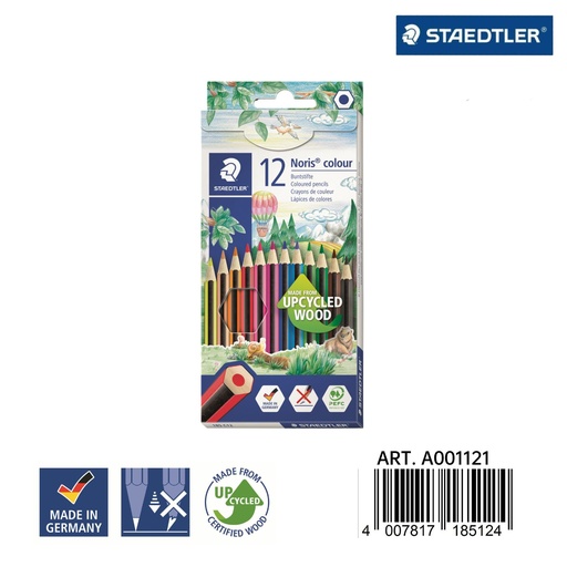 [A001121] Lápices de colores Staedtler Noris® 185 12pz para dibujo y coloreo