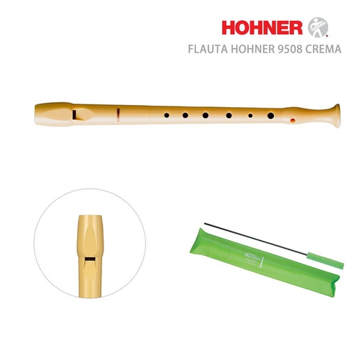 [A000966] Flauta Hohner 9508 color crema para educación musical y escuelas