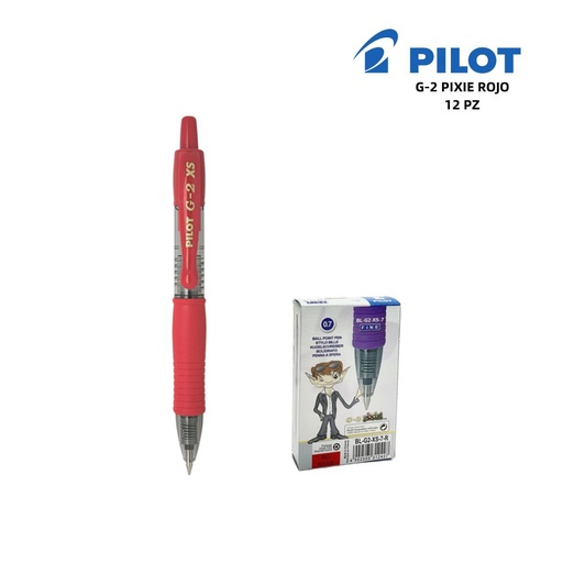 [A000061] Bolígrafo Pilot 0.7mm rojo G2 Pixie - Papelería de marca