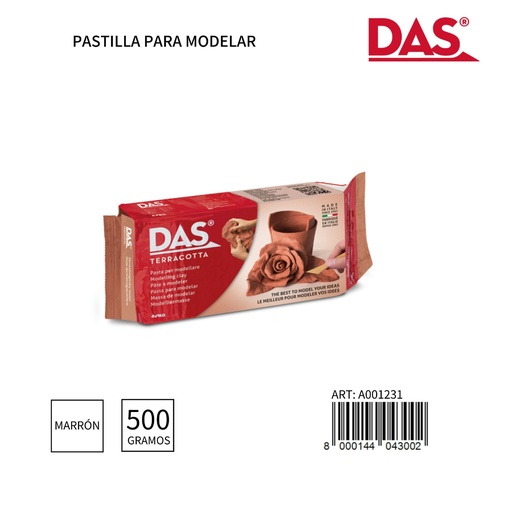 [A001231] Pasta Das Terracota 500G - Material para manualidades