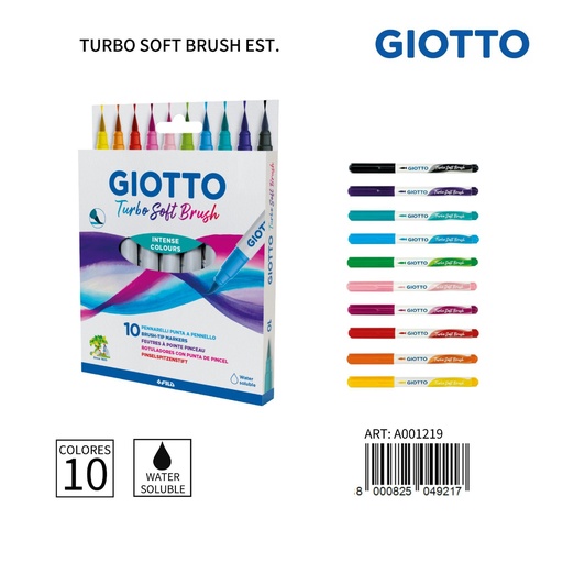 [A001219] Pinceles de acuarela Giotto 10 unidades - Material de papelería