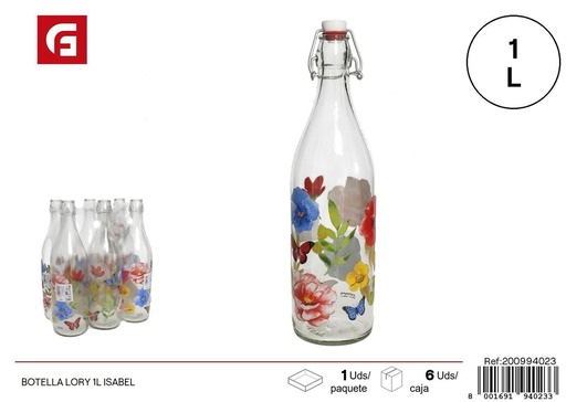 [A001993] Botella de cristal Lory 1L