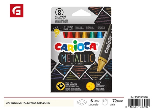 [150533398] Ceras Carioca metálicas de 8 colores - Papelería de marca
