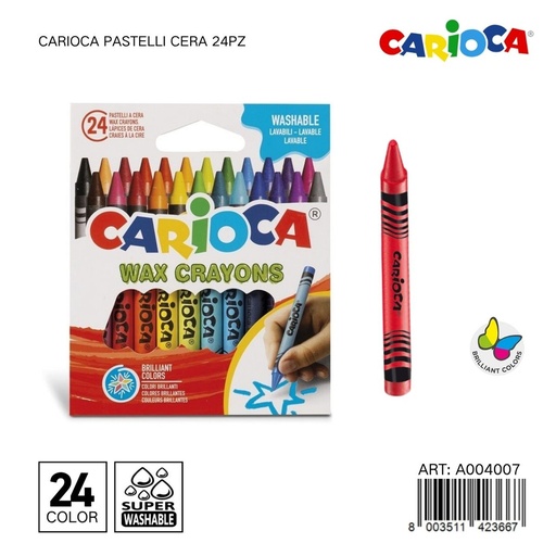 [A004007] Ceras Pastel 24 colores - Materiales de papelería y manualidades