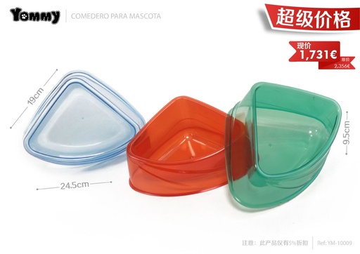 [YM10009] Cuenco triangulo grande para mascotas - Accesorios para mascotas