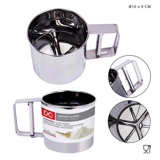 [0027509] Espaciador de harina de 10x9 cm - Utensilios de cocina de acero inoxidable