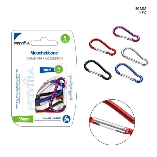 [0030290] Mosquetón 5cm 5 unidades - Accesorios pequeños