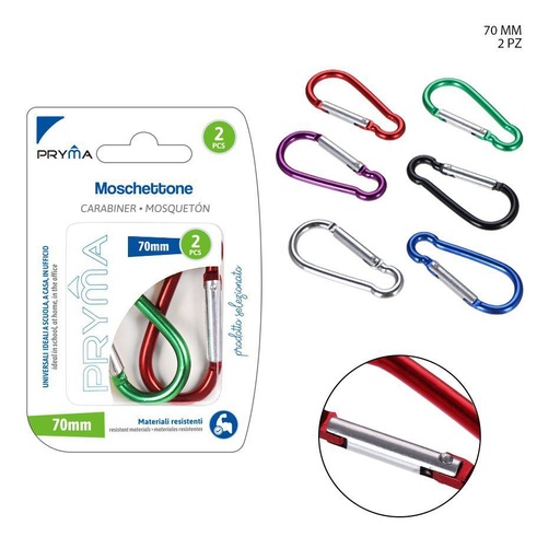 [0030292] Mosquetón 7cm 2 unidades - Accesorios pequeños