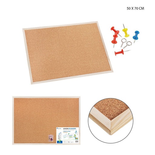 [0122455] Pizarra de corcho 50x70 cm - Material de oficina y escolar